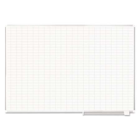 Mastervision Gridded Magnetic Porcelain Planning Board, 1 x 2 Grid, 72 x 48, Aluminum Frame CR1230830